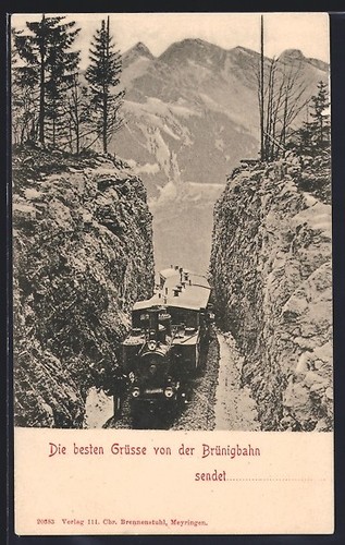 Cartolina brünigbahn vagone - brünigbahn,,
