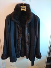 Giacca reversibile castorino e seta color nero ottime condizioni taglia 40/42 