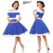 Vestito Donna Retrò Anni '50 Vintage Rockabilly Pois Taglia M Belsira 50051