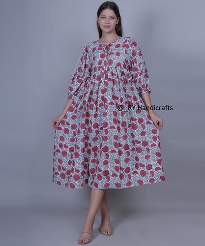 Abito midi cotone floreale - in,
