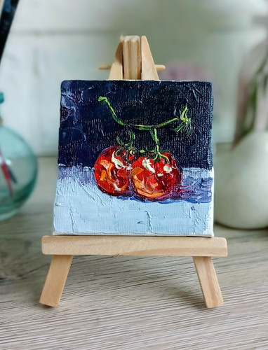 Quadro olio pomodori 7x7 - , cm