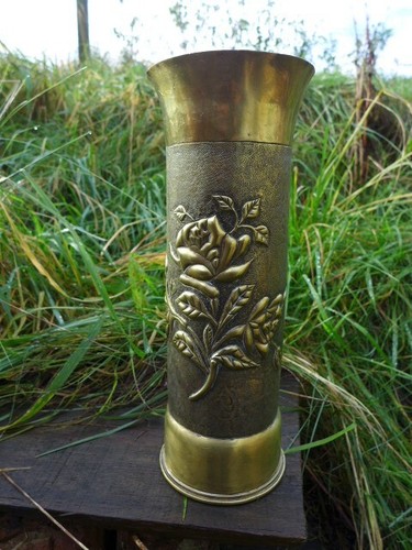 Ww1 trench art vase collector - art,