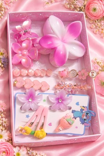 Set accessori per capelli rosa