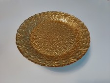 Alzata Alzatina Centrotavola Vetro Oro Decorato 22cm Pasqua Natale 