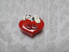 Scatolina Snoopy a forma di cuore con orecchini - vintage anni '80