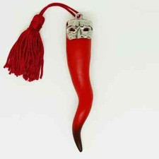 Corno in terracotta e argento 800 Arte MP/A artigianato napoletano pulcinella