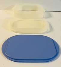 Set 3 Tupperware Frigo Impilabile Custode Salumi Carne Formaggio Salumi Blu