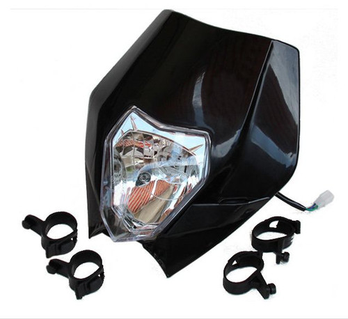 Faro moto nero per kawasaki - faro,