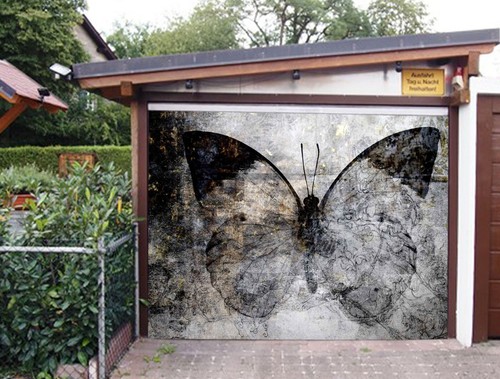 Murales porta garage farfalla