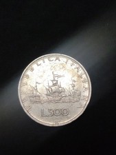 Moneta argento 500 lire - moneta,
