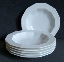 ROSENTHAL LINEA STUDIO POLIGONO BIANCO 6 PIATTI ZUPPIERA CON BANDIERA LARGA Ø 22,5 CM