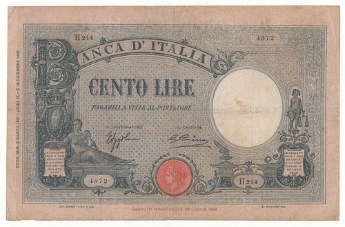 100 lire azzurrino - 100,