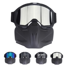 Maschera per Casco da Moto, con Combinazione di Occhiali da Motocross Rimovibile