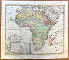 Antica Mappa : Africa di Homann 1746 ca. Originale – Colori d’epoca