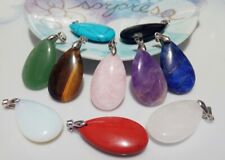 1pz  ciondolo  in pietre dure naturale  forma goccia 35X20mm  bijoux