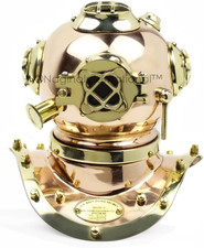 Casco Da Sub Nautico Realizzato in Ottone Ramato Da 9" | Decorazioni E Regali pe