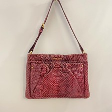 Borsa a mano MIU MIU tote bag logo pelle vino rosso autentica