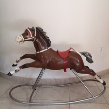 Cavallo a dondolo vintage antico anni 70 1900 gioco giocattolo ferro e plastica