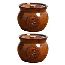  2 Pcs Pentola Per Brodo Coccio Con Coperchio Vaso Di Stufato in Ceramica