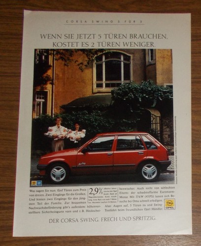 Seltene werbung opel corsa - seltene,