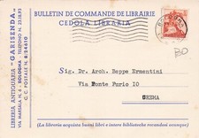 25-44C) TESTATINA BOLOGNA LIBRERIA GARISENDA VIA MARSALA CEDOLA VIAGGIATA 1963