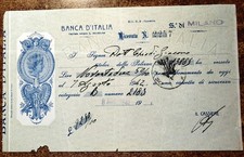 BANCA D'ITALIA Ricevuta Affitto Cassetta di Sicurezza Annuale Milano Lire 92,50