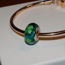 Charm Murrina In Vetro Quadrifoglio Fortuna in argento 925 -  (Modello Pandora)