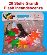 Luci di Natale  20 Stelle Colorate Grandi Flash incandescenza Prod Italiano N121