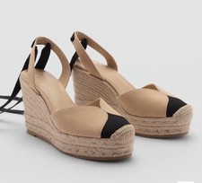 Mango Lace Up Tan Espadrille
