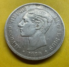 5 pesetas plata 1879 Alfonso