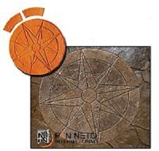 Stampo Pavimenti Stampato Cemento "Rosa Dei Venti Scomposto" 120 cm Concrete