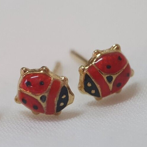 Orecchini perno coccinella - a,