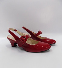 Scarpe Mary Jane rosse larghe
