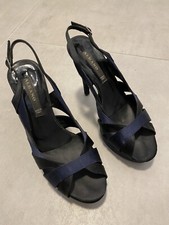 Décolleté donna marca Albano in raso nere e blu