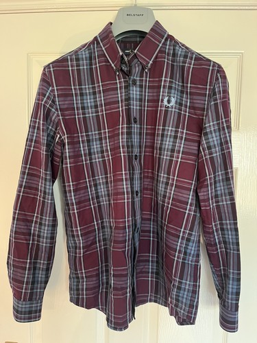 Camicia fred perry viola blu - camicia,