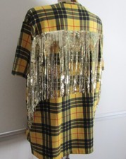 MARINA RINALDI Maglia Gialla Stampa check e Paillettes oro Tg L =54 IT