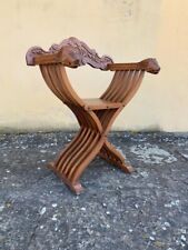 Occasione!! Sedia Savonarola Vintage in doghe in legno massello di noce.