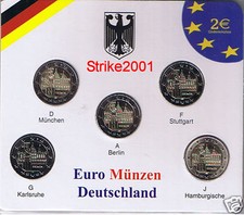 5 PCS 2 EURO COMM GERMANY 2010