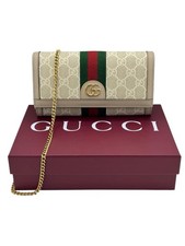 Portafoglio donna Gucci Ophidia GG Supreme con catena