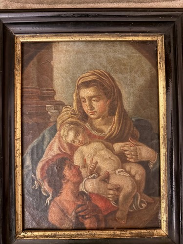 Dipinto olio madonna con - dipinto,