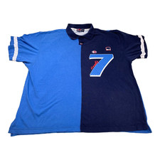 Polo vintage Bugle ragazzo uomo 3XL blu bicolore #7 Seventy Y2K retrò anni 90