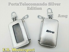 PortaTelecomando in Ecopelle SILVER Series Logo Metallico AM