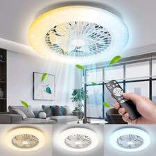 VENTILATORE PLAFONIERA LED DA SOFFITTO E27 REGOLABILE TELECOMANDO 30W
