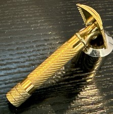 Vintage 1916 oro Gillette Bulldog/Barbiere manico palo/NO CREPE