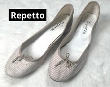 Rare ballerine Repetto in pelle grigia US 8 (EU 38,5) tacco basso - usate delicatamente