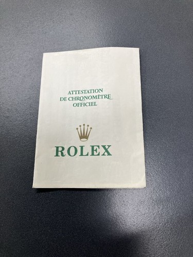 Certificato cronometro rolex - certificato,