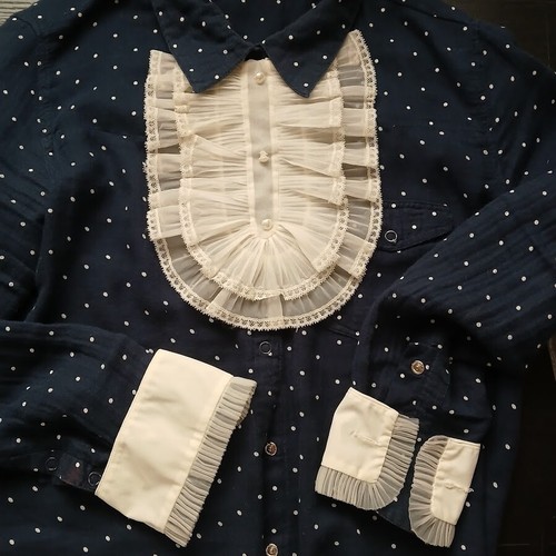 Ancien col jabot - jabot, manchettes