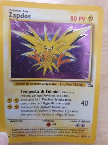 Carta pokemon zapdos - carta,