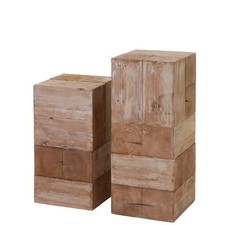 Tavolo con fiori HWC-A15, colonna di fiori portafiori, legno di abete rustico massello