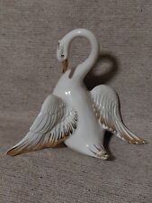 ?✿ Statua CAPODIMONTE ORO porcellana C.Villari CVS CIGNO 13/14 cm vintage ✿?